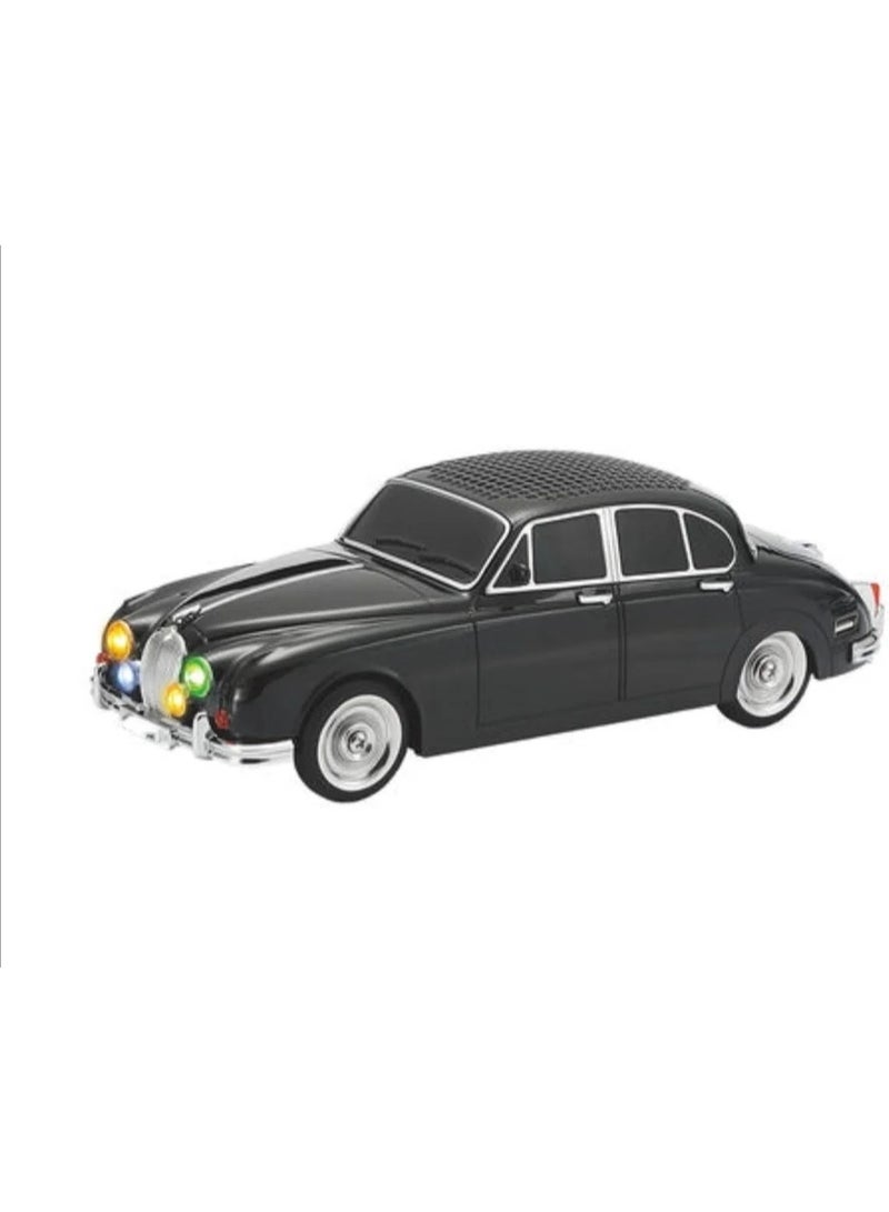 Vintage Wireless Bluetooth Speaker - Classic Retro Car-Shaped Portable Audio - HD Sound with Deep Bass & LED Lights - Hands-Free Calling, FM Radio, USB, TF Card & AUX Support - 1200mAh Rechargeable Battery - Image 4